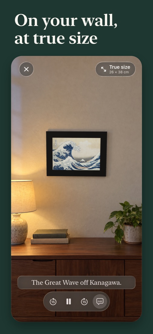 The Great Wave on a wall at true size